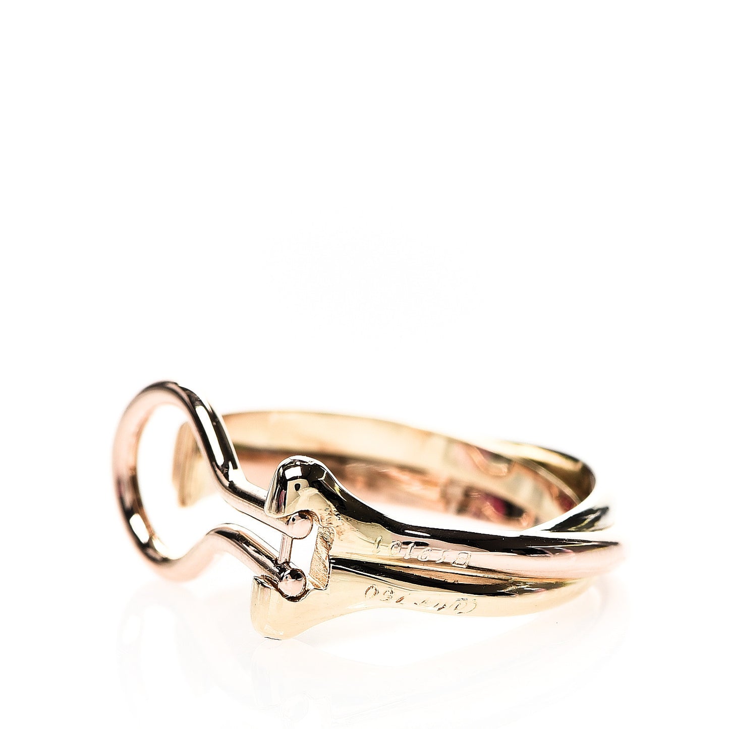 18K Pink Yellow White Gold Small Trinity Clip-On Hoop Earrings