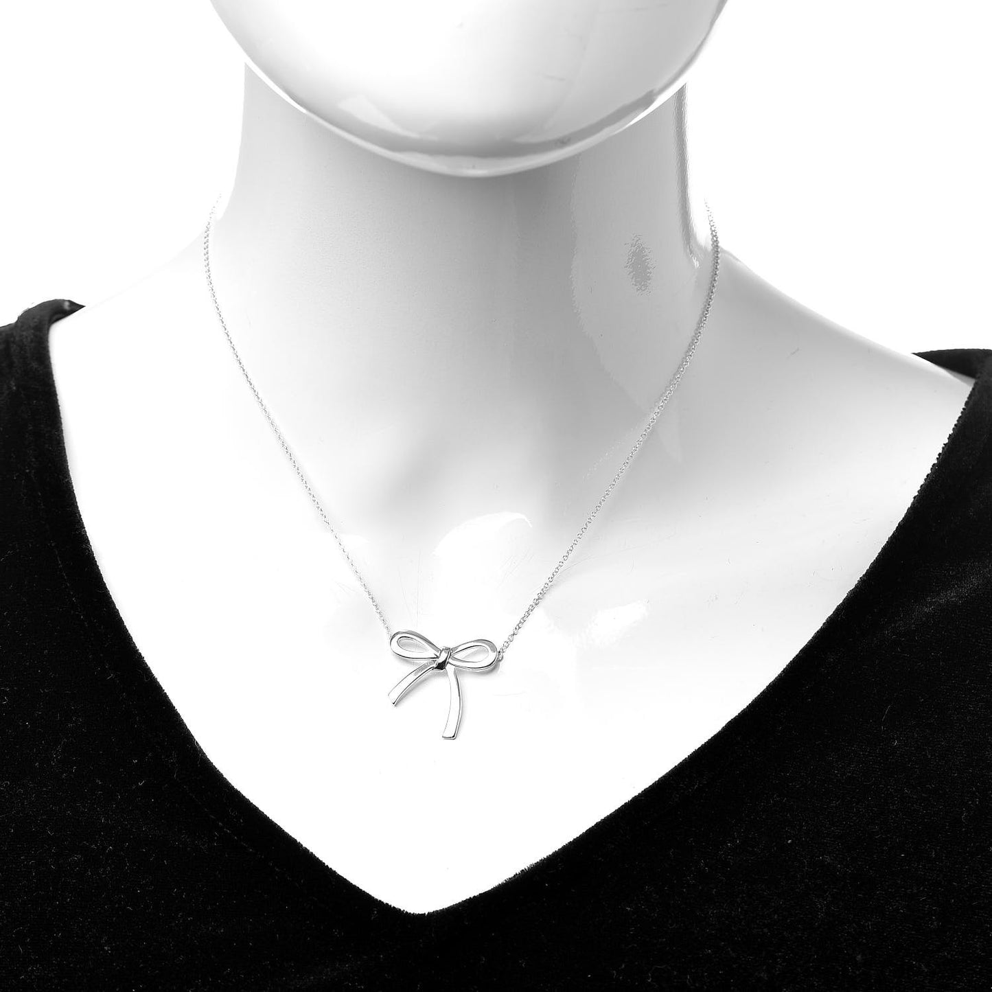 Sterling Silver Bow Pendant Necklace