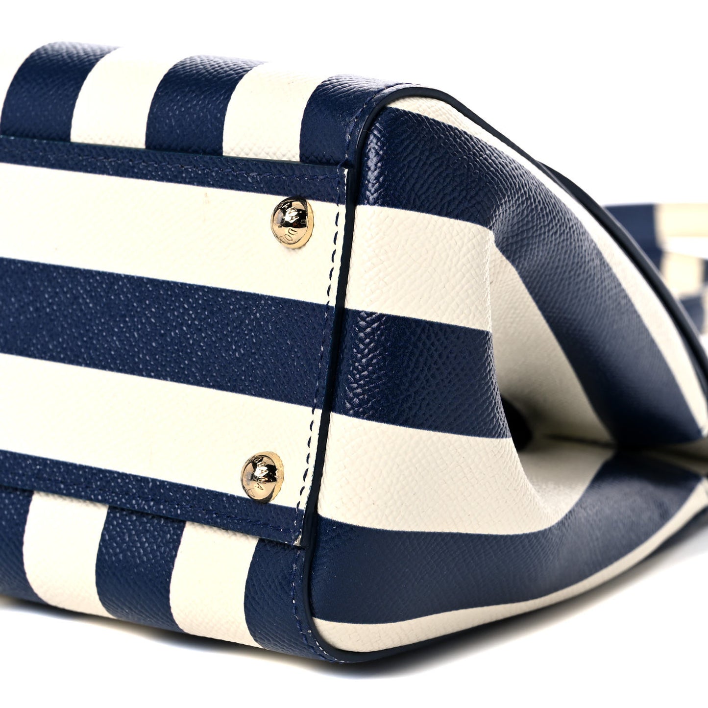 Dauphine Embroidered Striped Print Medium Miss Sicily Satchel White