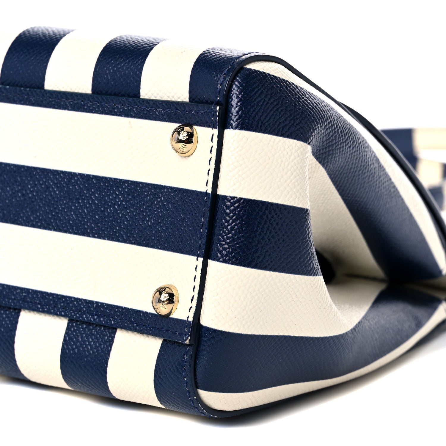 Dolce & Gabbana Dauphine Embroidered Striped Print Medium Miss Sicily Satchel White 8 of 13