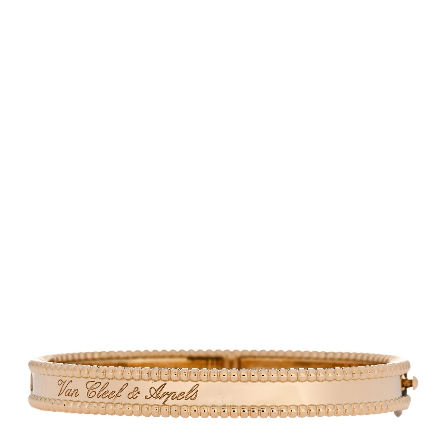 Van Cleef & Arpels 18K Yellow Gold Perlee Signature Bangle Bracelet M 1 of 4