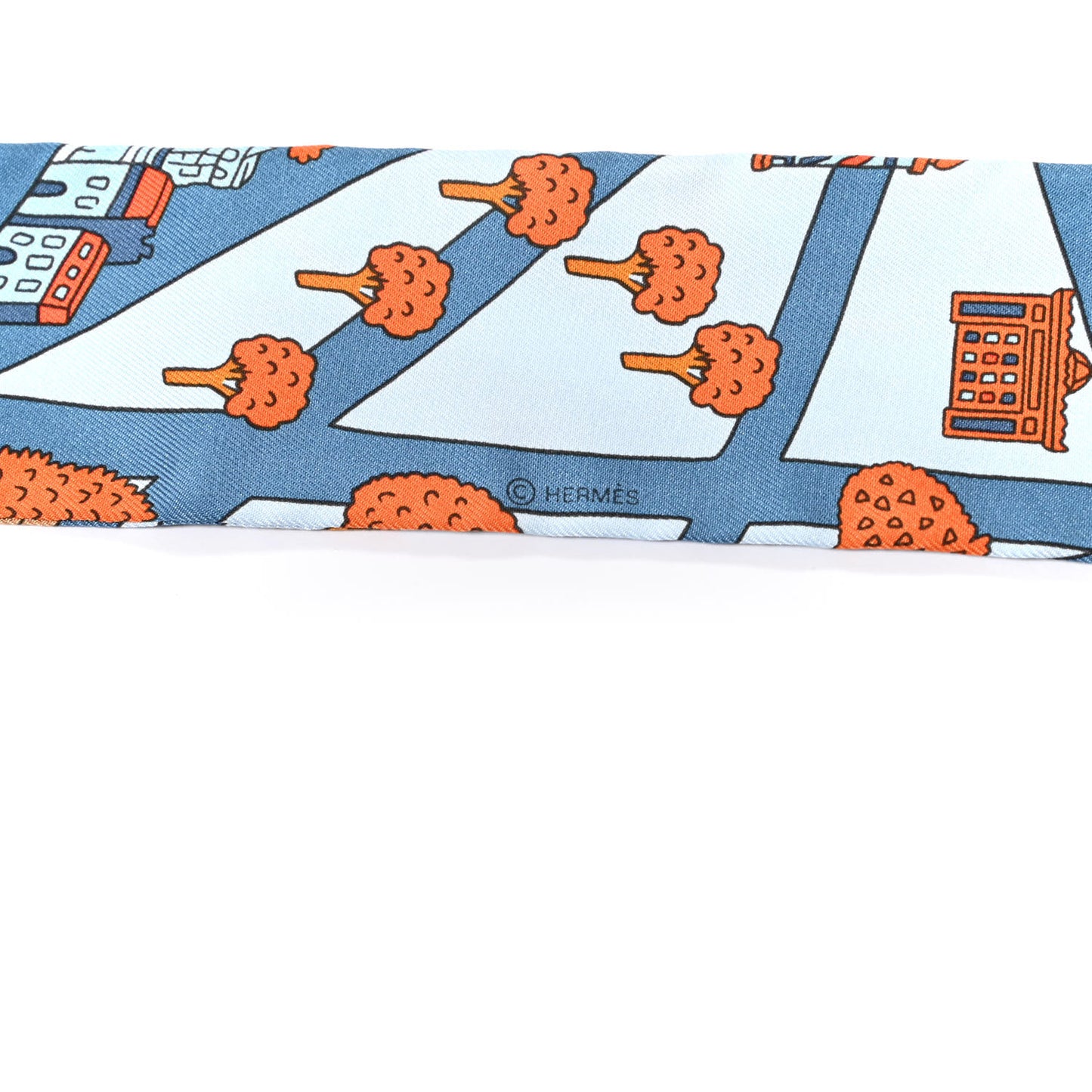 Silk Les Nouveaux Amoureux de Paris Twilly Ciel Blue Jean Orange