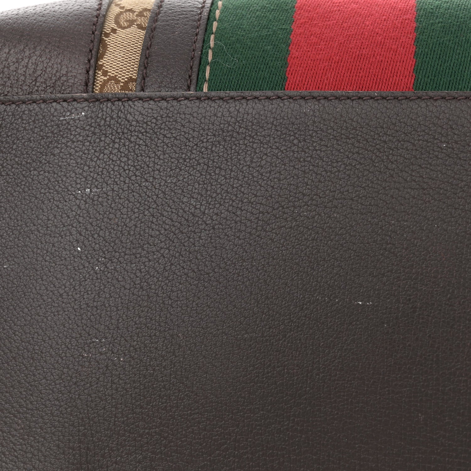Gucci Monogram Vintage Web Medium Webby Bee Boston Dark Brown 15 of 18