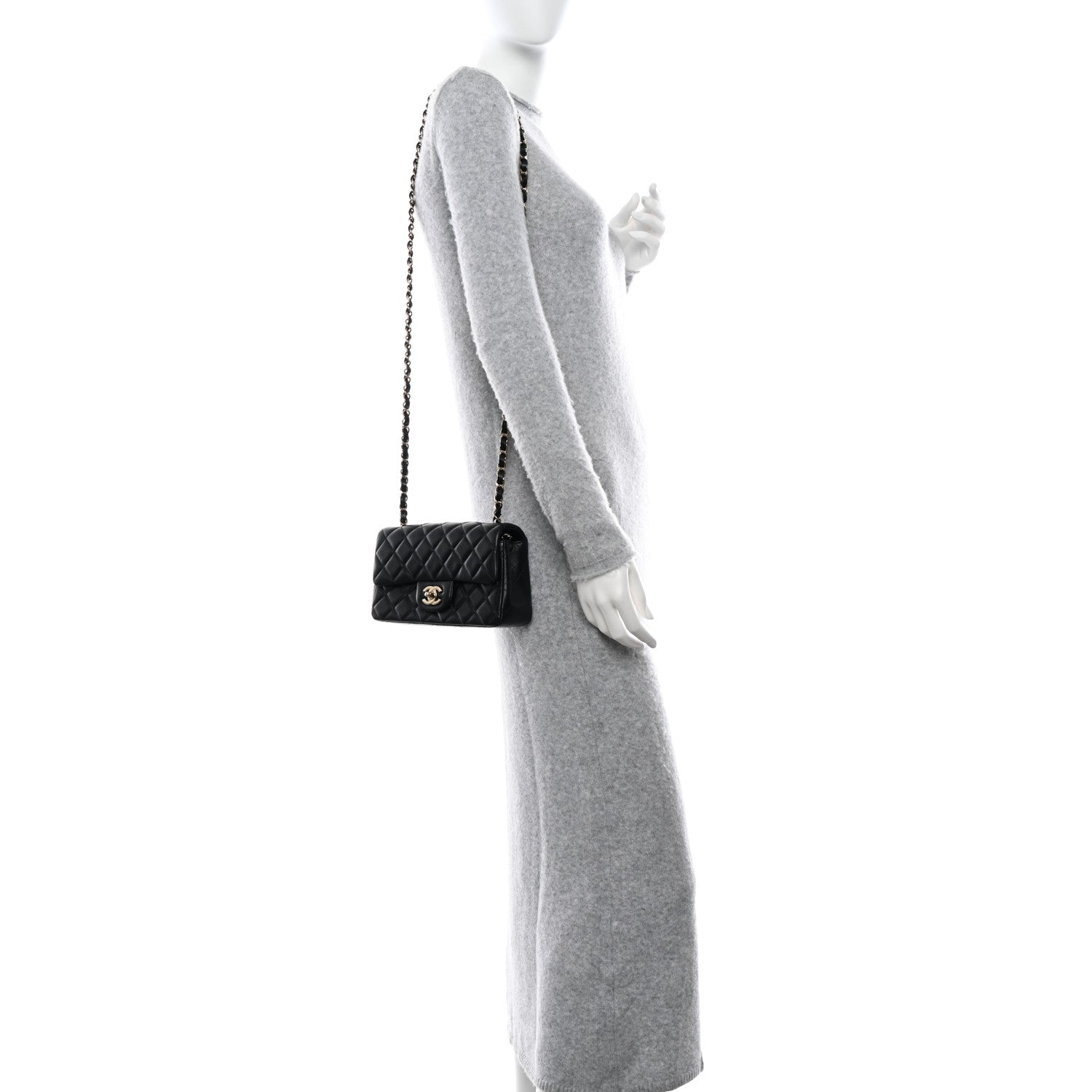 Chanel Lambskin Quilted Mini Rectangular Flap Black 2 of 11