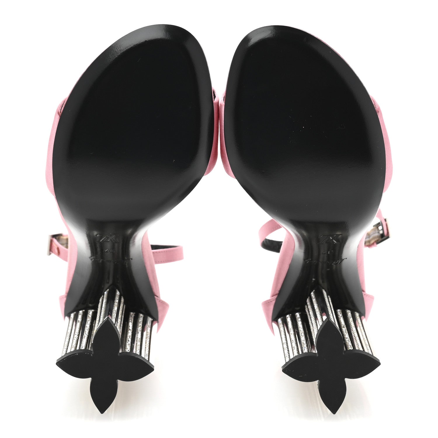 Louis Vuitton Satin Crystal Silhouette Sandals 37 Pink 2 of 11
