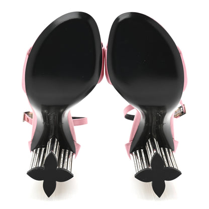 Louis Vuitton Satin Crystal Silhouette Sandals 37 Pink 2 of 11