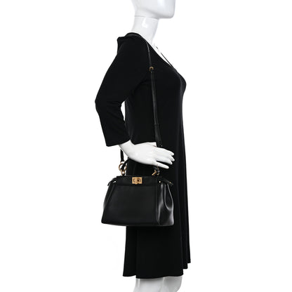 Fendi Nappa Mini Peekaboo Iconic Satchel Black 2 of 11