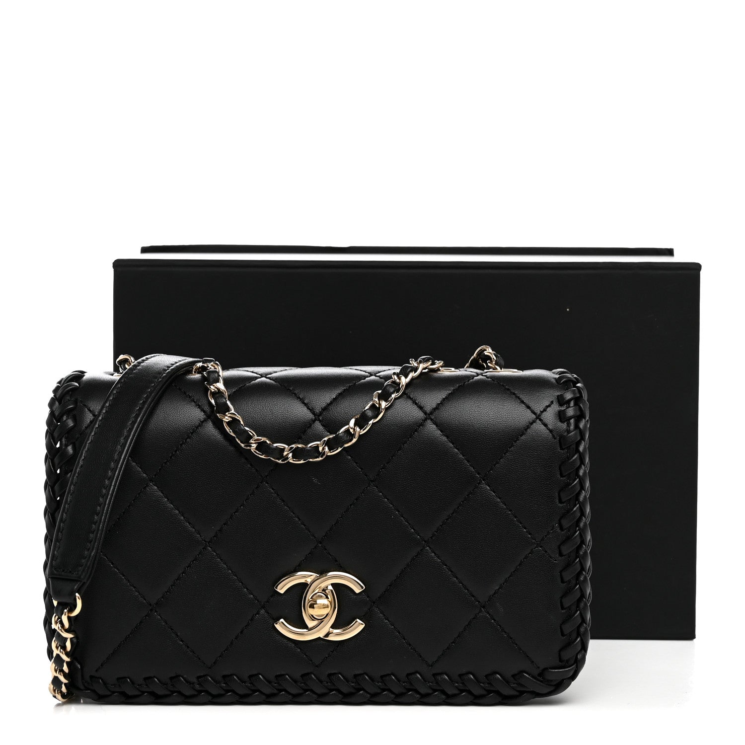 Chanel Lambskin Quilted Small Whipstitch Flap Bag Black 11 of 11