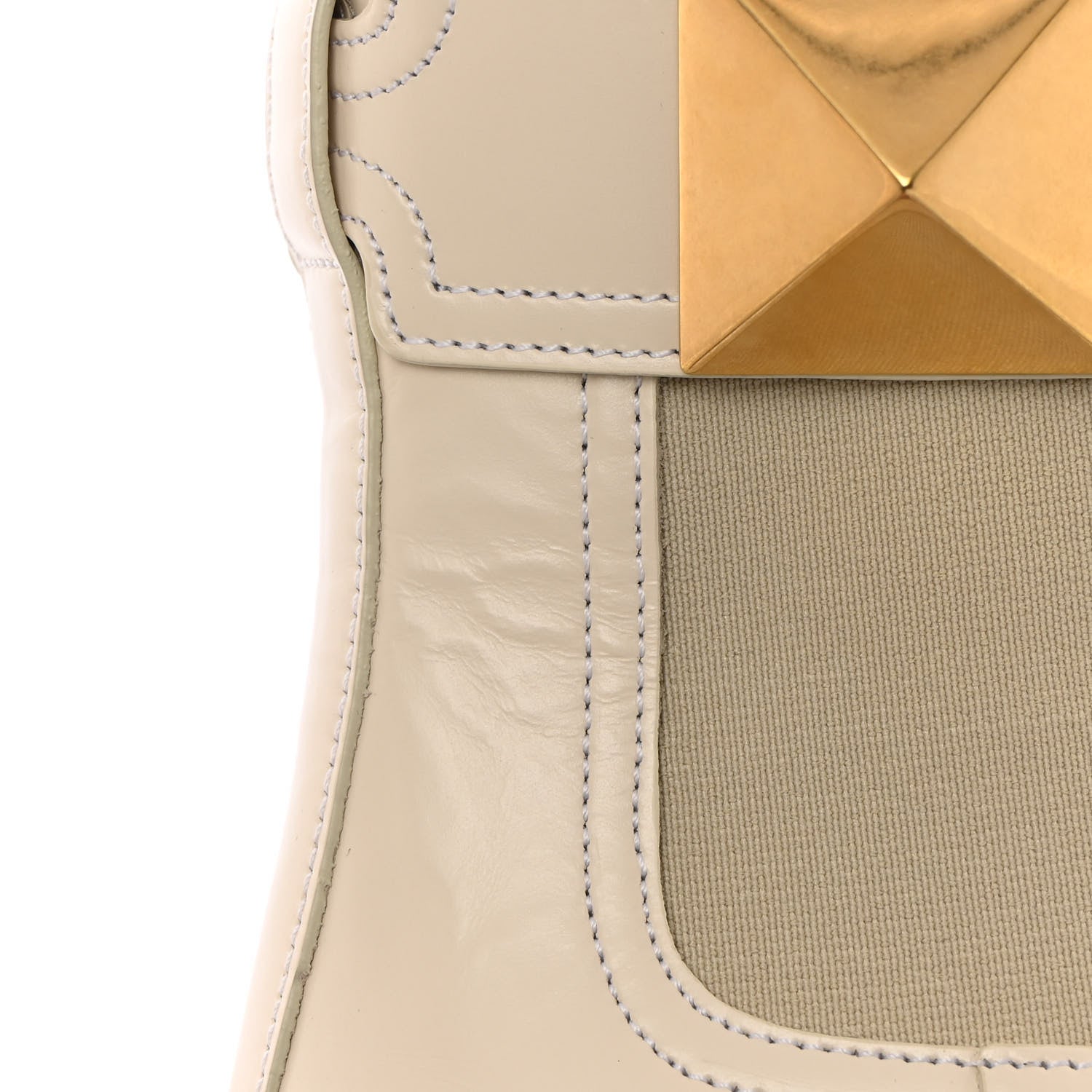 Valentino Garavani Calfskin One Stud Beatle 45mm Boots 37 Light Ivory 11 of 13