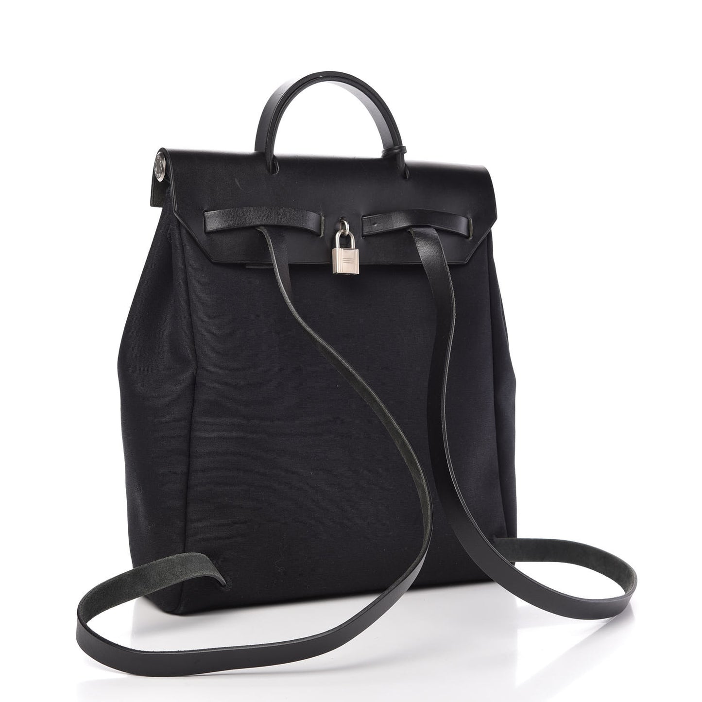 Toile Vache Calfskin Herbag 30 PM Backpack Black