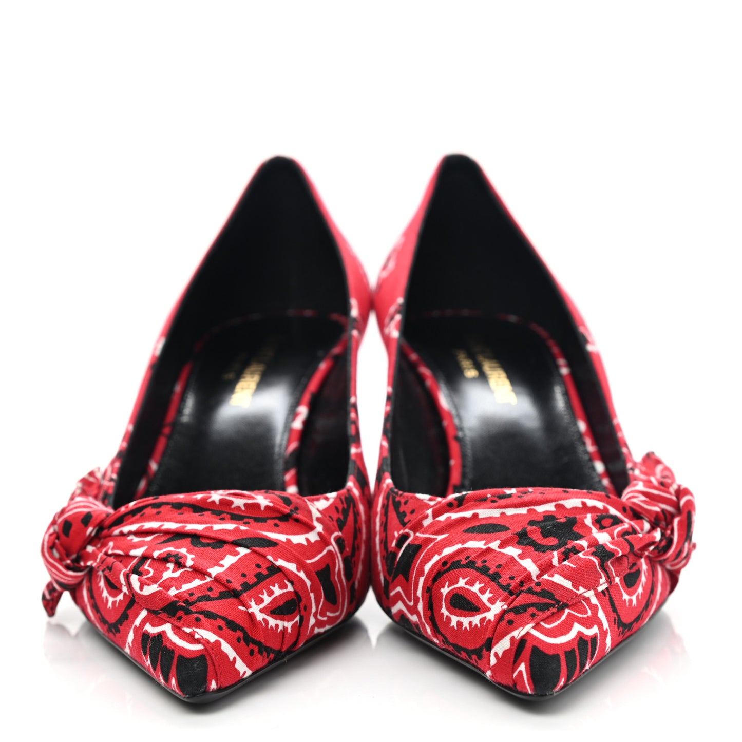Bandana Charlotte Kitten Heel Pumps 38 Red