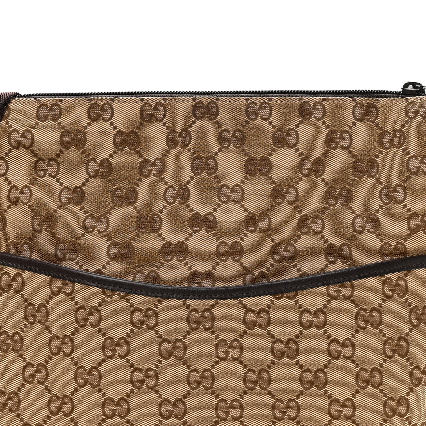 Monogram Calfskin Perforated Medium Flat Messenger Bag Dark Brown
