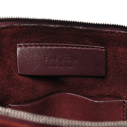 The Row Suede Pony Hair Tassel Wristlet Pouch Burgundy 6 of 10