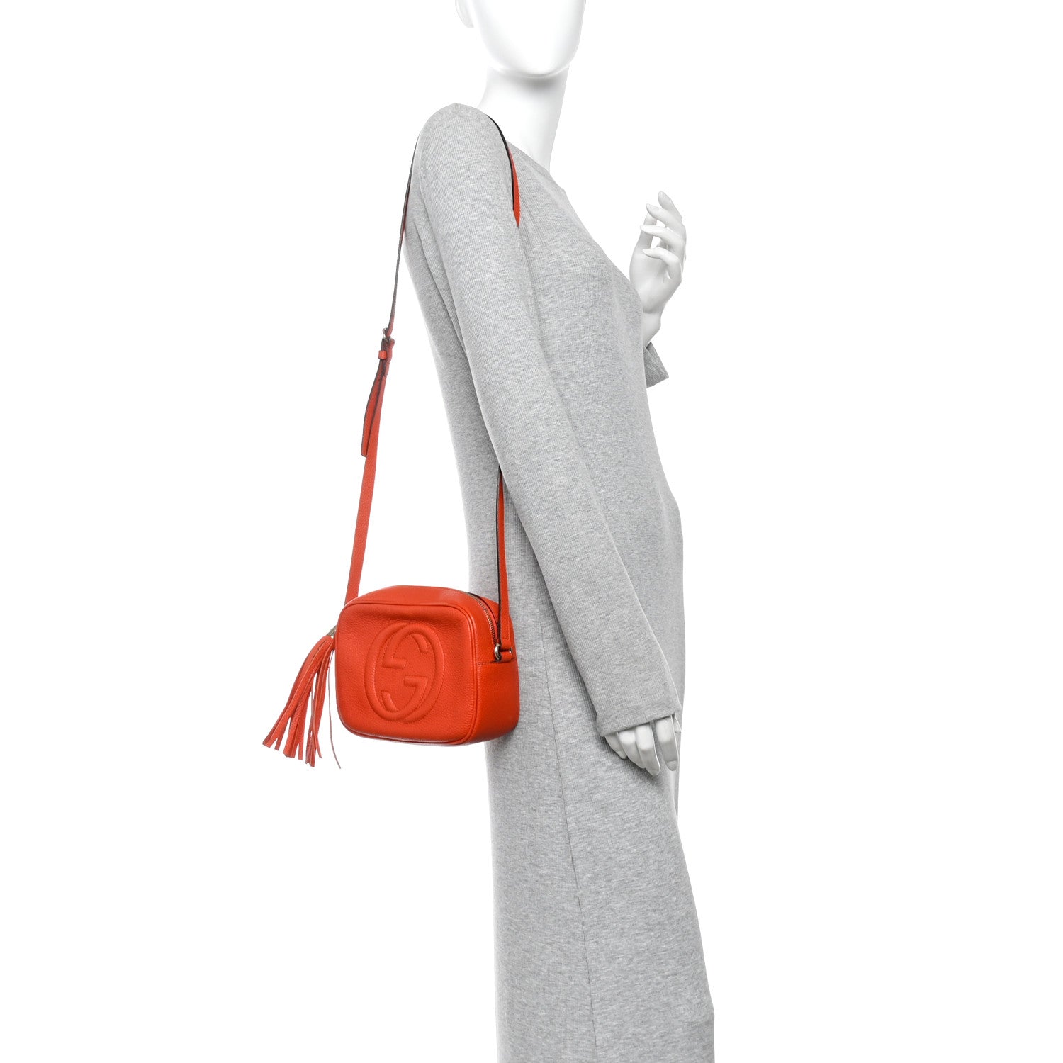 Gucci Pebbled Calfskin Small Soho Disco Bag Sun Orange 2 of 11
