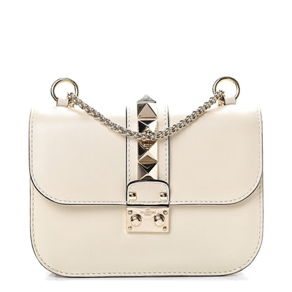 Valentino Garavani Vitello Small Glam Lock Rockstud Flap Ivory 1 of 14