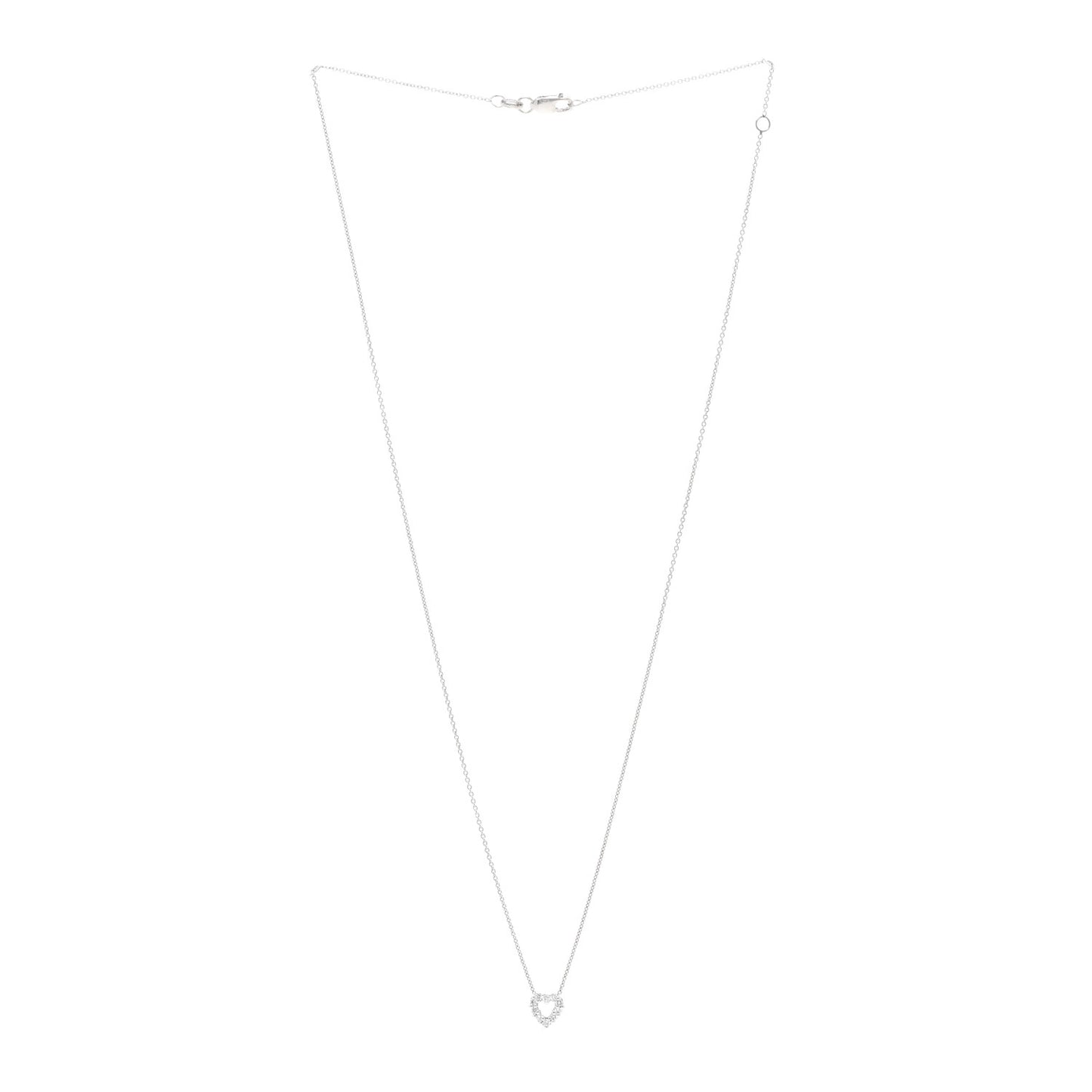 18K White Gold Diamond Tiny Treasures Heart Pendant Necklace