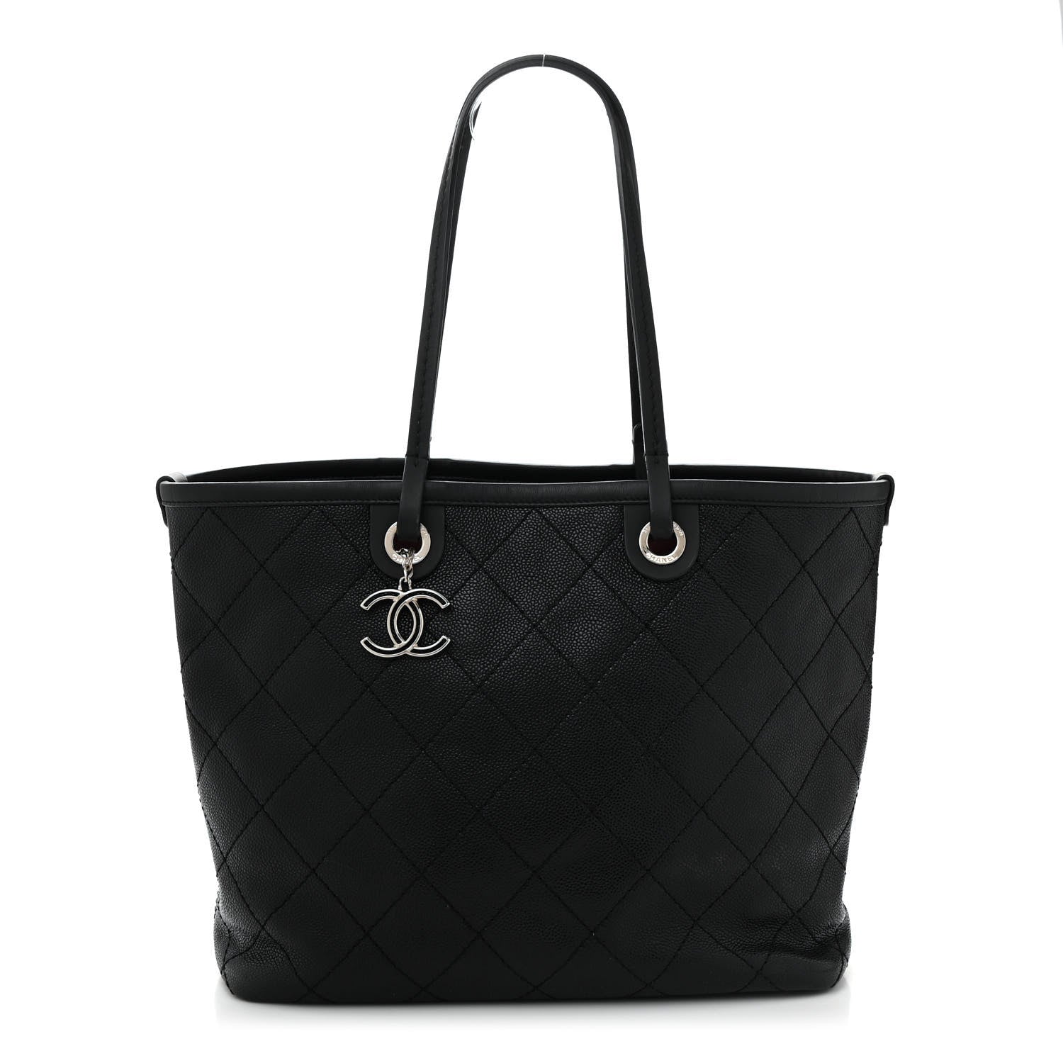 Chanel Grained Calfskin Shopping Fever Tote  Black 1 of 13