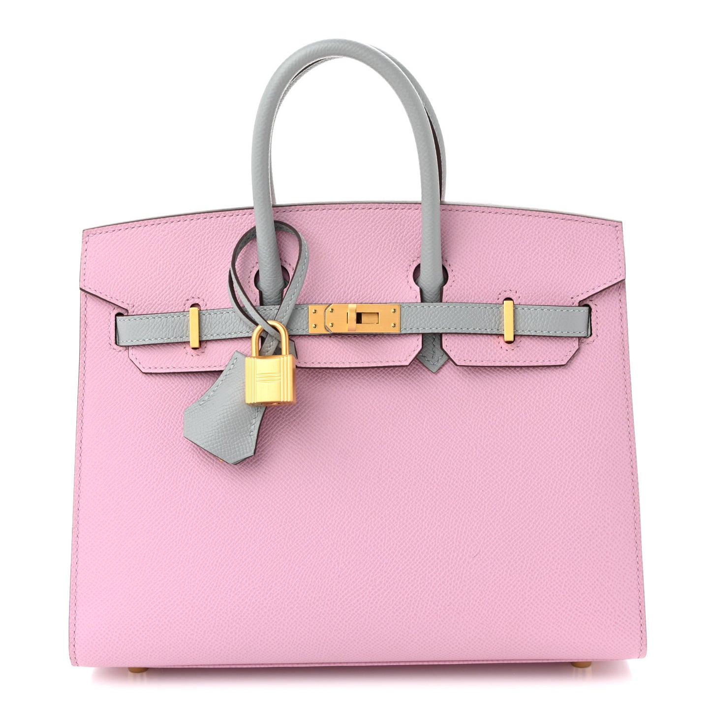 Epsom Horseshoe Birkin Sellier 25 Mauve Sylvestre Gris Mouette