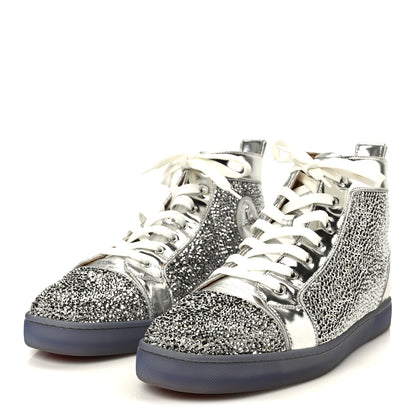 Christian Louboutin Laminated Nappa Frozen Strass Mens Louis Orlato Flat Sneakers 45.5 Silver 4 of 11