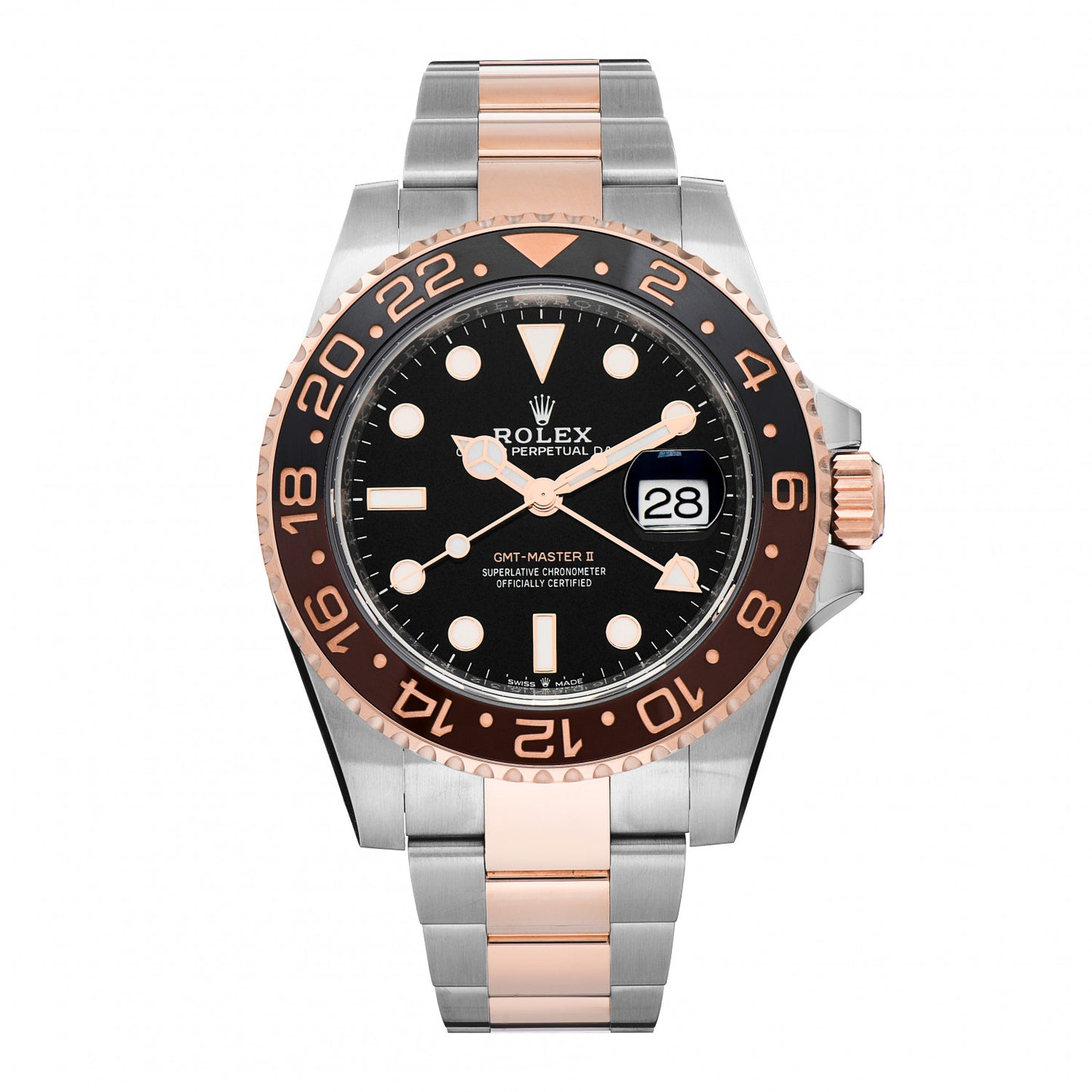 Stainless Steel 18K Everose Gold 40mm GMT-Master II Root Beer Watch 126711CHNR