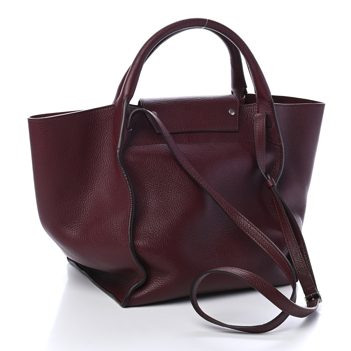 Supple Grained Calfskin Small Big Bag Wine