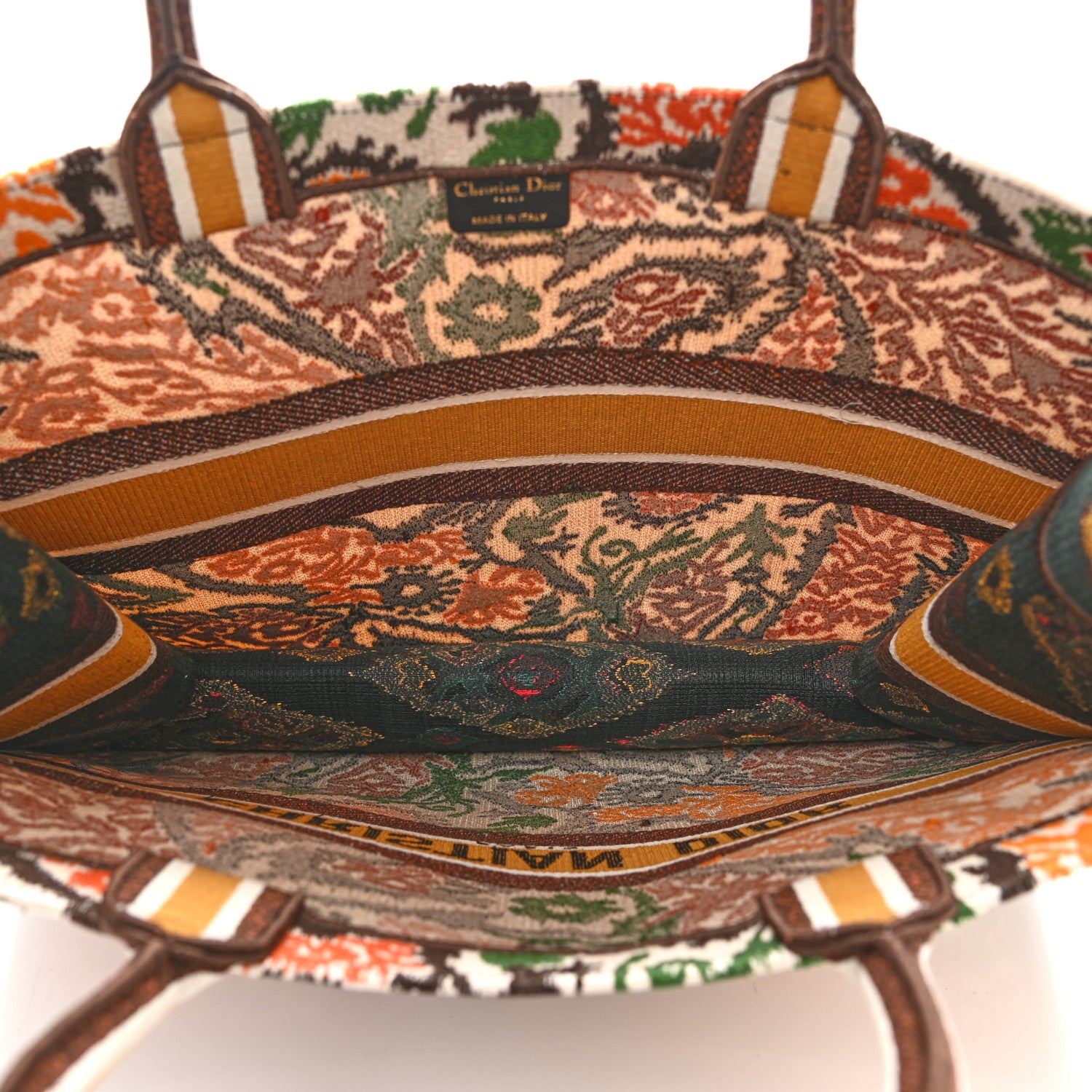 Christian Dior Canvas Embroidered Large Paisley Book Tote Multicolor 5 of 15