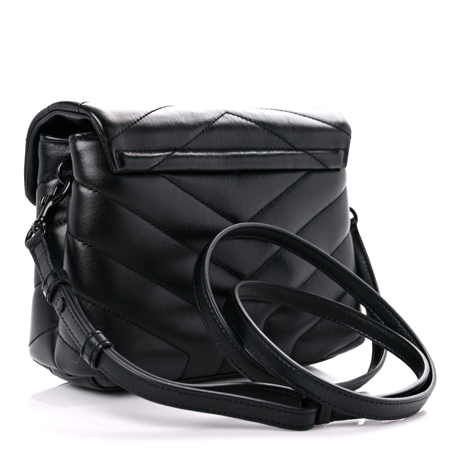 Saint Laurent Calfskin Y Quilted Monogram Toy Loulou Crossbody Bag Black 2 of 10