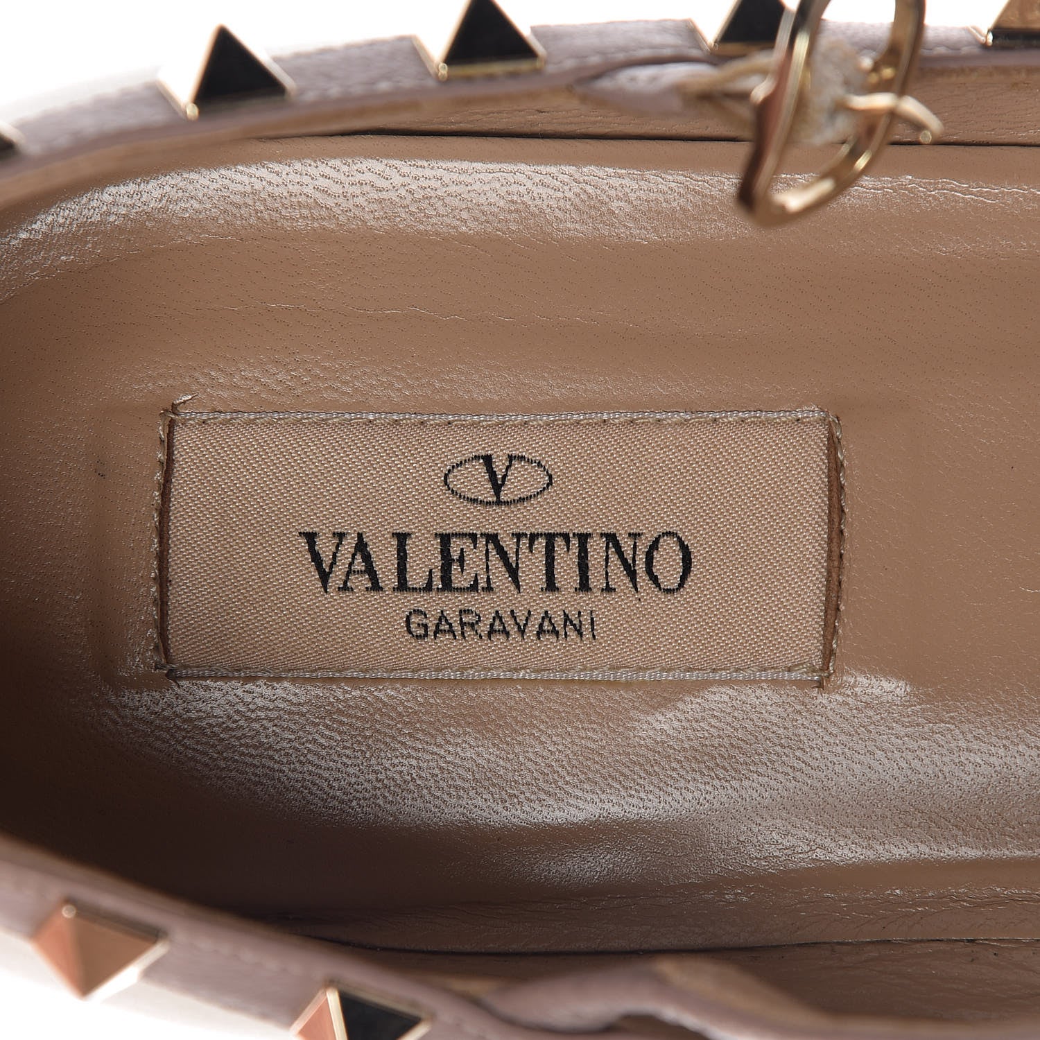 Valentino Garavani Calfskin Rockstud Cage Ballerina Flats 40 Light Ivory Poudre 8 of 16
