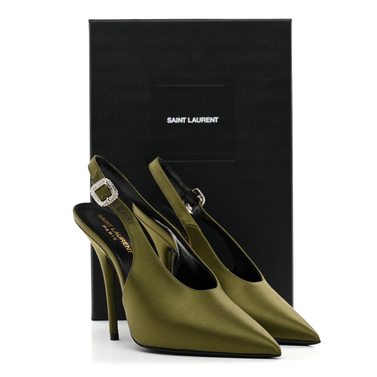 Silk Satin Yasmeen 115 Slingback Pumps 39 Outcry Green
