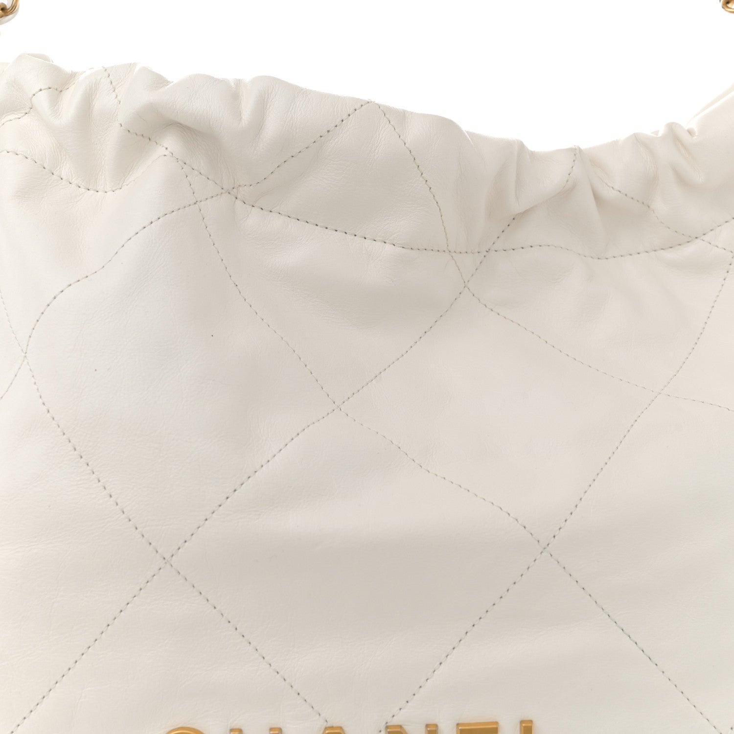 Chanel Shiny Calfskin Quilted Small Chanel 22  White 9 of 13