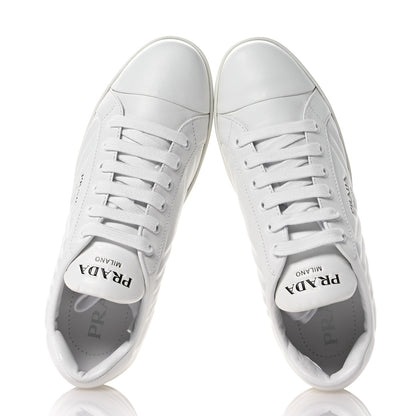 Prada Nappa Logo Embossed Womens Low Top Sneakers 38.5 White 2 of 7