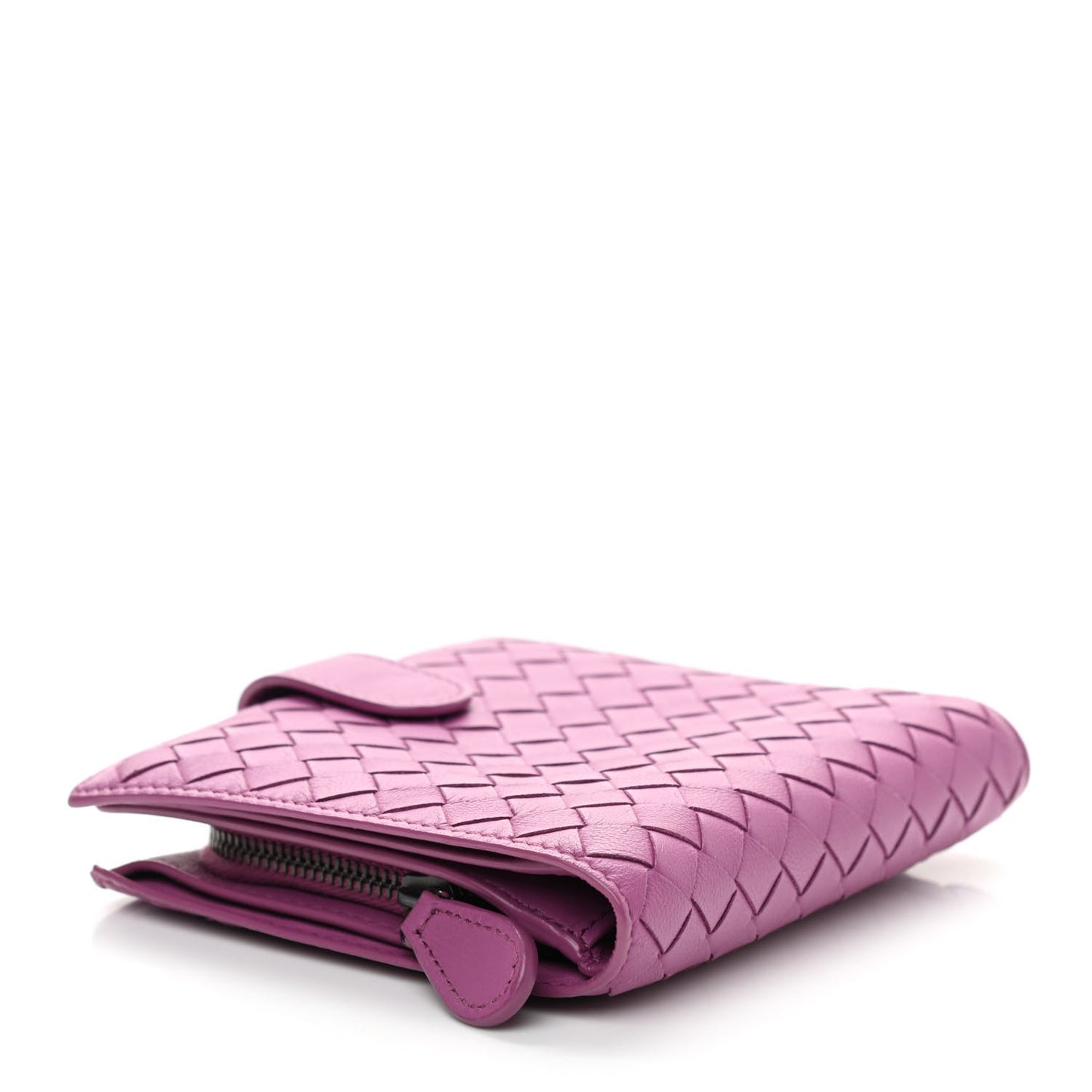 Nappa Intrecciato French Flap Wallet Peony