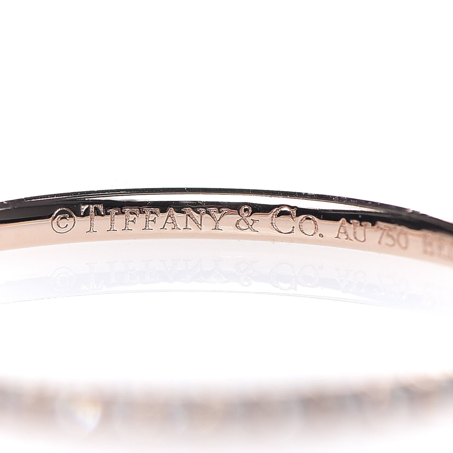 Tiffany 18K Rose Gold Diamond Metro Ring 56 7.5 4 of 6