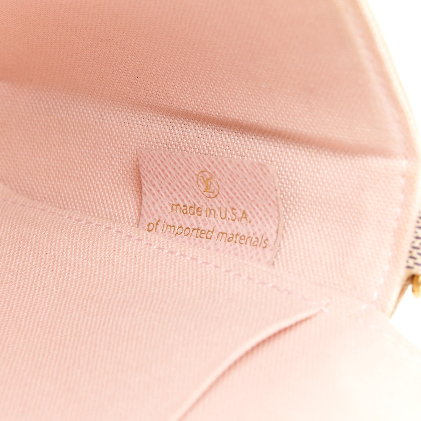 Damier Azur Pochette Felicie Chain Wallet Rose Ballerine