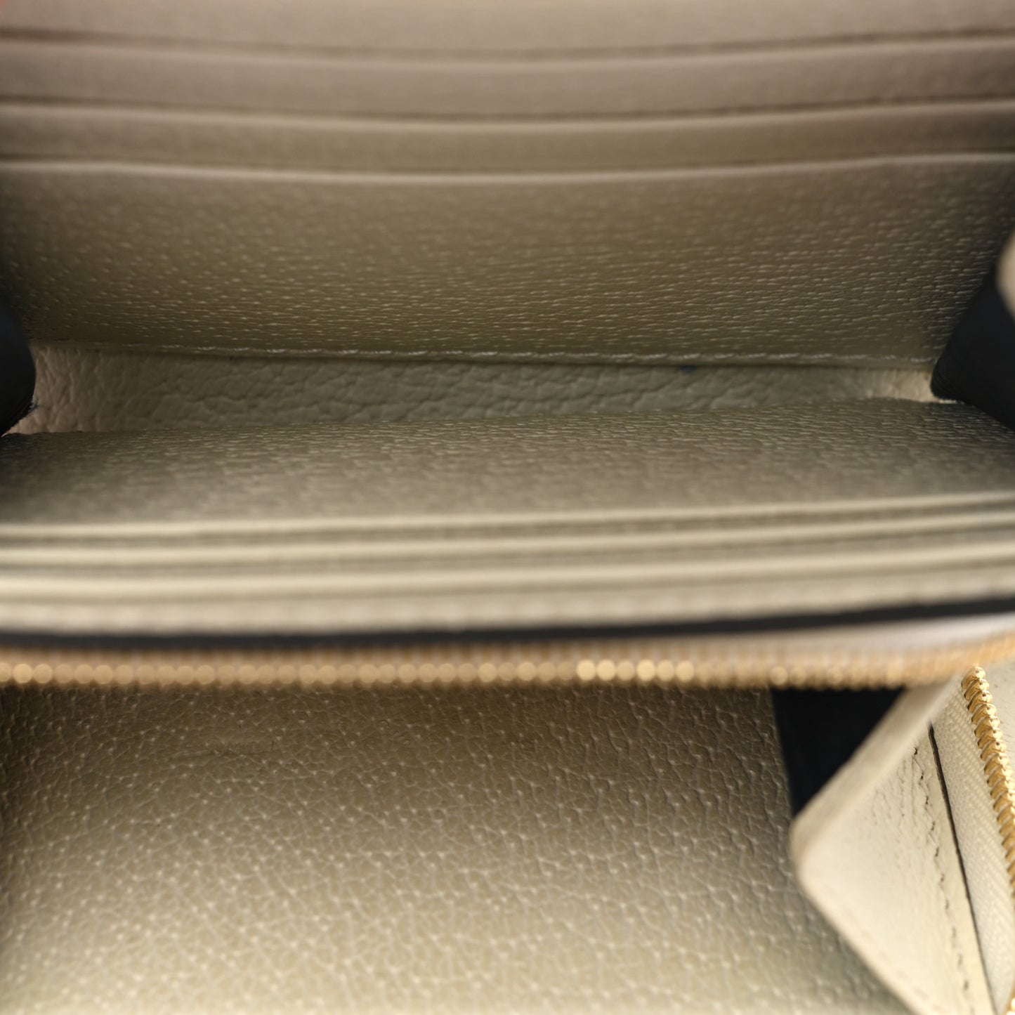 GG Supreme Monogram Textured Calfskin Web Ophidia Card Case Wallet Beige Ebony Mystic White