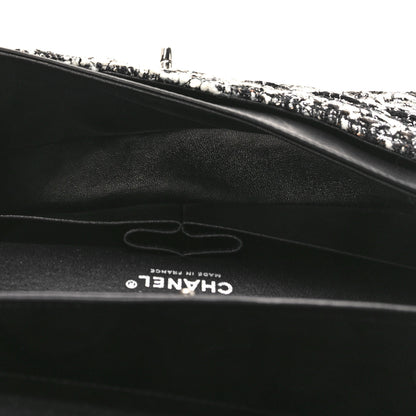 Chanel Tweed Quilted Medium Double Flap Black 5 of 9