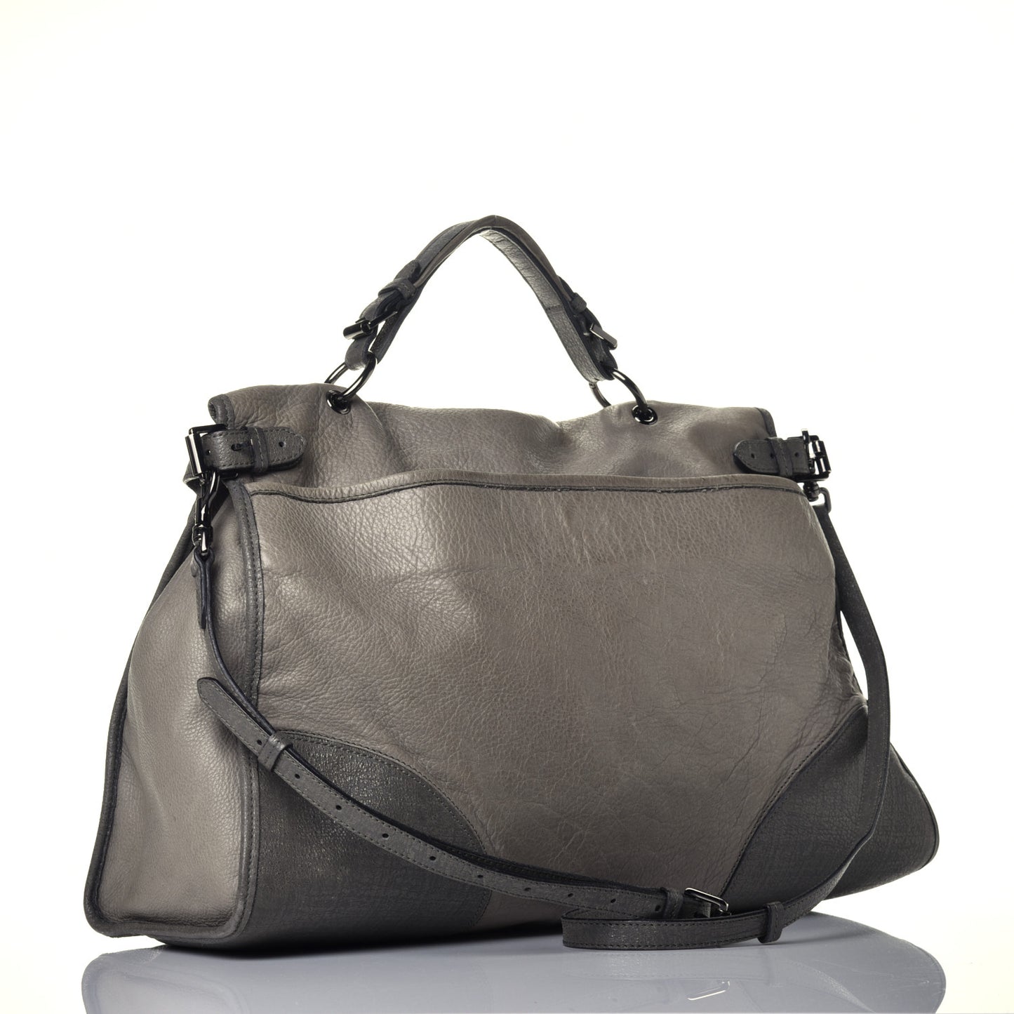 Calfskin Taylor Satchel Grey