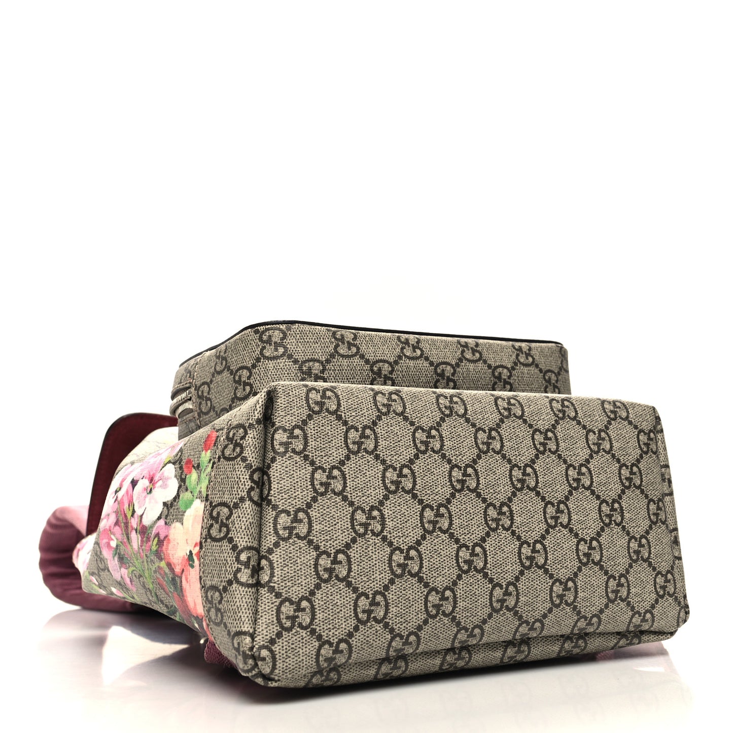 GG Supreme Monogram Blooms Small Single Buckle Backpack Beige Multicolor Dry Rose