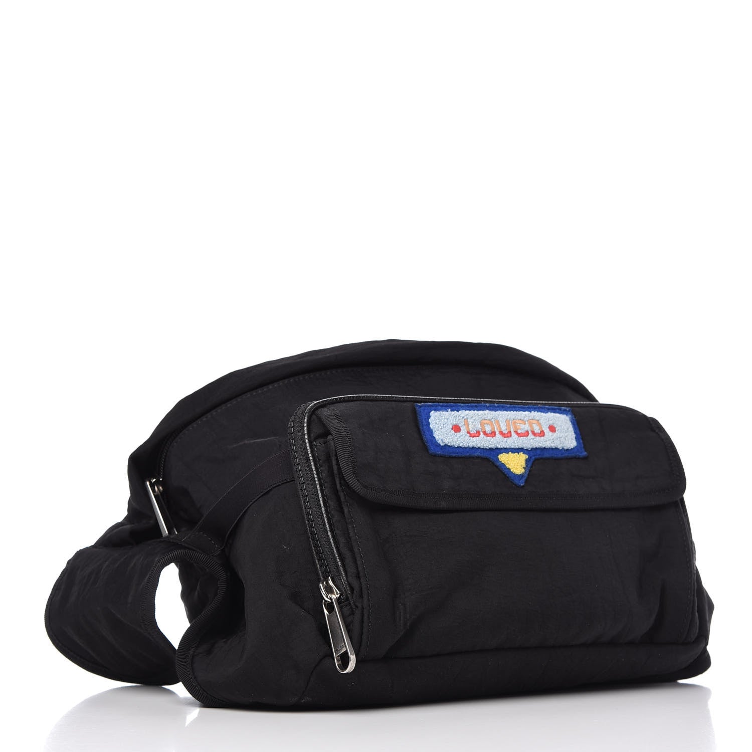Gucci Nylon 80s Logo Patch Belt Bag Black 4 of 10