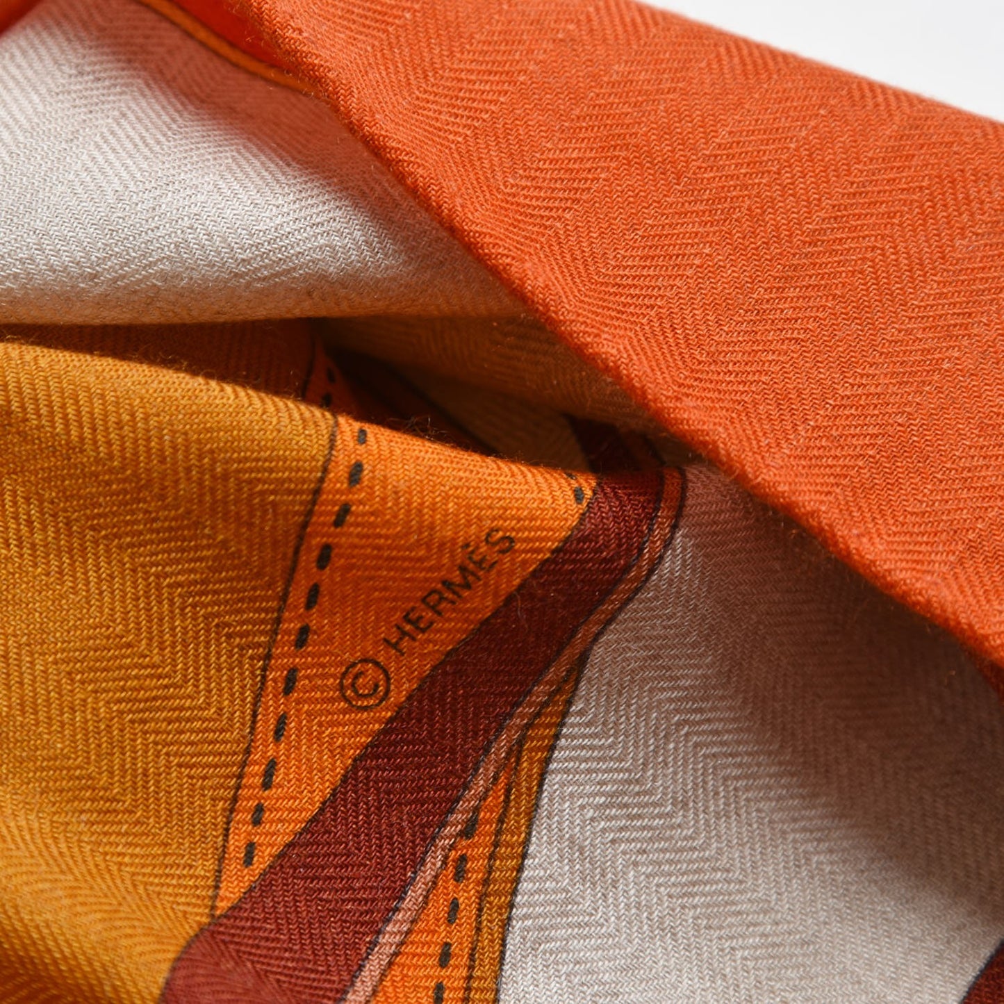 Cashmere Silk La Promenade Du Matin Shawl 140 Orange Naturel Ocre