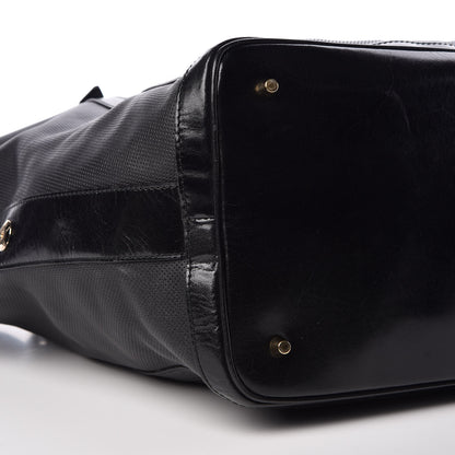 Burberry Calfskin Perforated Ellers Satchel Black 9 of 14