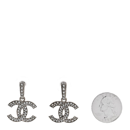 Chanel Crystal Palais Garnier CC Drop Earrings Silver 2 of 5