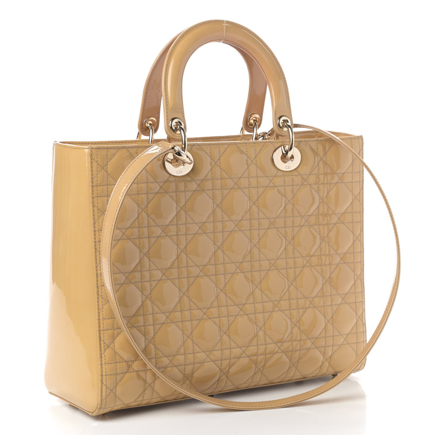 Christian Dior Patent Cannage Large Lady Dior Beige 2 of 4