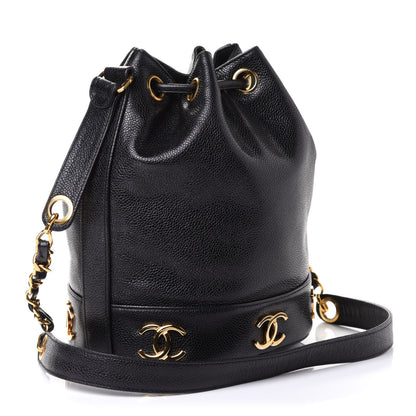 Chanel Caviar CC Drawstring Shoulder Bag Black 2 of 5