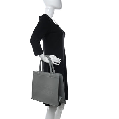 Christian Dior Calfskin Embossed Medium Book Tote Grey 2 of 17