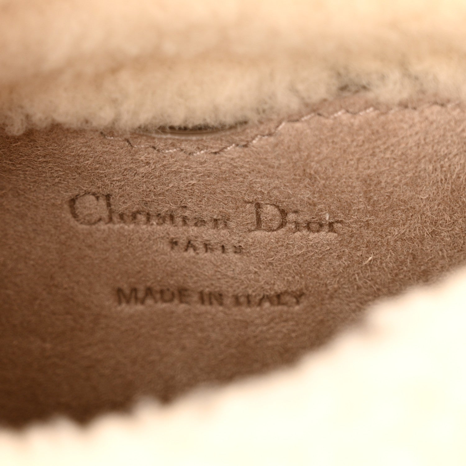 Christian Dior Suede Shearling Small Bobby Flap Beige 6 of 11