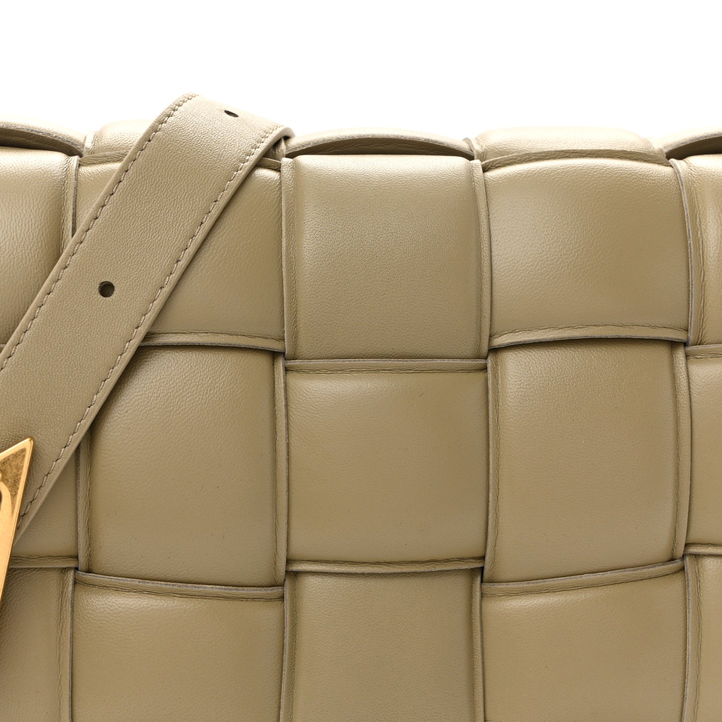 Nappa Maxi Intreccio Padded Cassette Crossbody Bag Travertine