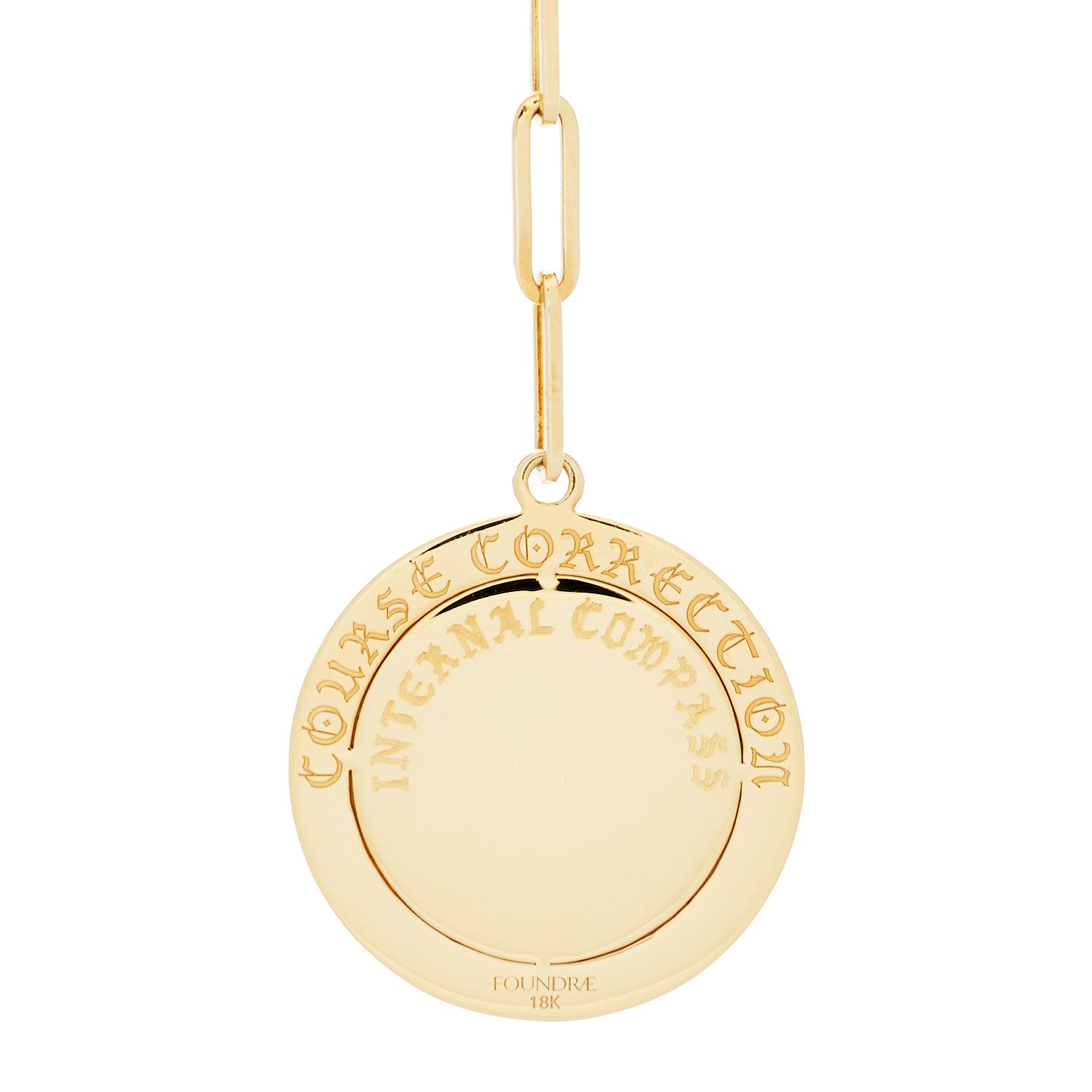 Foundrae 18K Yellow Gold Diamond Large Internal Compass Refined Clip Extension Chain Necklace 4 of 6
