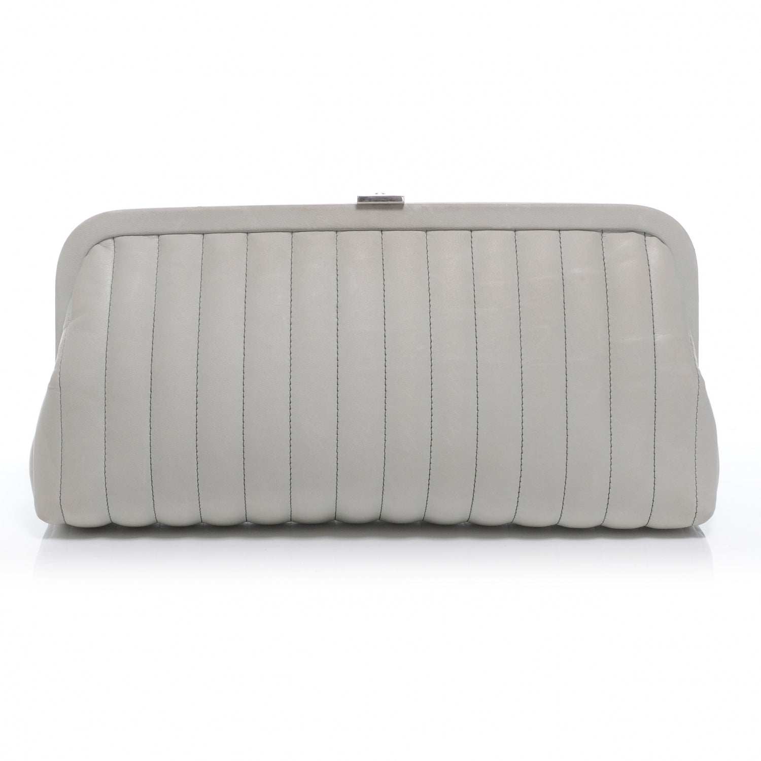 Chanel Lambskin Vertical Quilted Mademoiselle Clutch Light Green 1 of 7