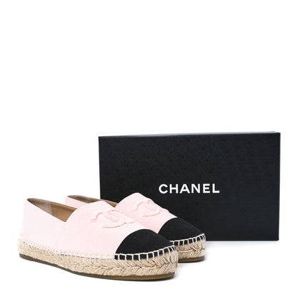 Chanel Denim Toile CC Espadrilles 39 Pink Black 11 of 11